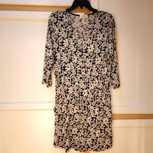 Kaleigh Keeney Knit Floral Black and White Romper